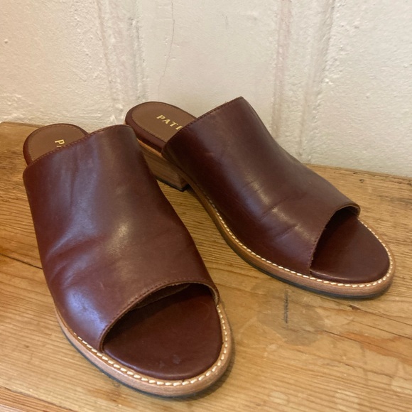 Portland Leather Patina Open Toe Mules, size 7 - Picture 3 of 5